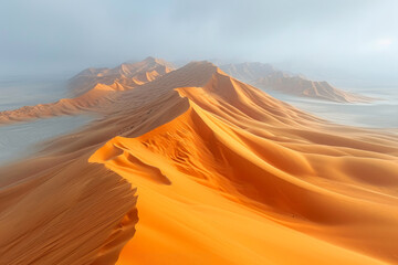 Fototapeta na wymiar Warm Embrace of the Desert Horizon