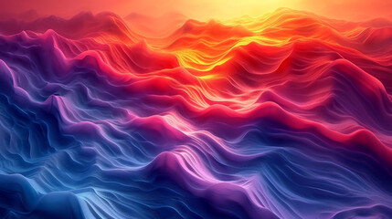 Fototapeta premium abstract colorful glowing wavy perspective with fractals and curves background 16:9 widescreen wallpapers