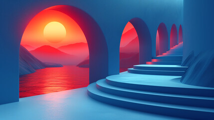 abstract colorful glowing wavy perspective with fractals and curves background 16:9 widescreen wallpapers