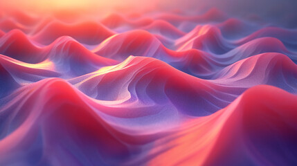 Obraz premium abstract colorful glowing wavy perspective with fractals and curves background 16:9 widescreen wallpapers
