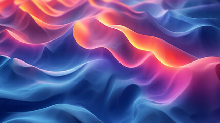 Obraz premium abstract colorful glowing wavy perspective with fractals and curves background 16:9 widescreen wallpapers