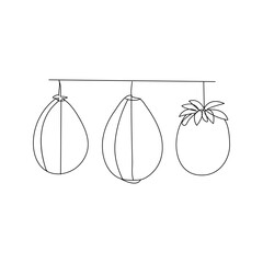 Plant growth tree continuous one line drawing  outline vector illustration