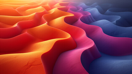 Obraz premium abstract colorful glowing wavy perspective with fractals and curves background 16:9 widescreen wallpapers