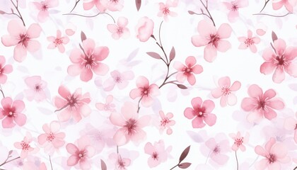 Colorful Pink Flower Watercolor Pattern Background. Wallpaper. Valentine's Day Banner. Abstract. Winter. Christmas. Summer. Spring