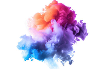 Colorful smoke explosion isolated on transparent background