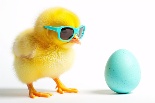 Cooles K&uuml;ken mit Sonnenbrille und Osterei