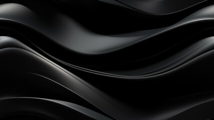 3D black wave abstract background with space for text. Rendered digitally. Generative AI