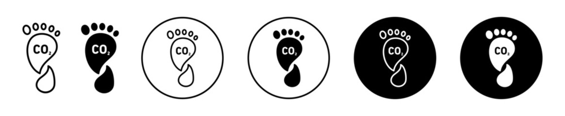 Carbon footprint vector icon set collection. Carbon footprint Outline flat Icon.