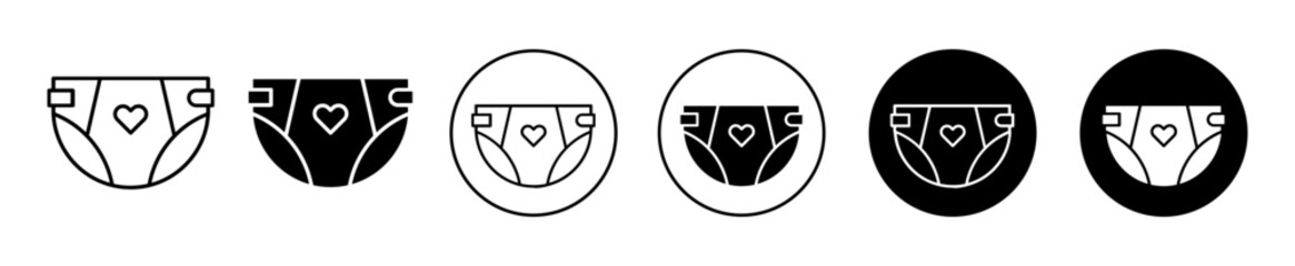 diaper vector icon set collection. Diaper Outline flat Icon.