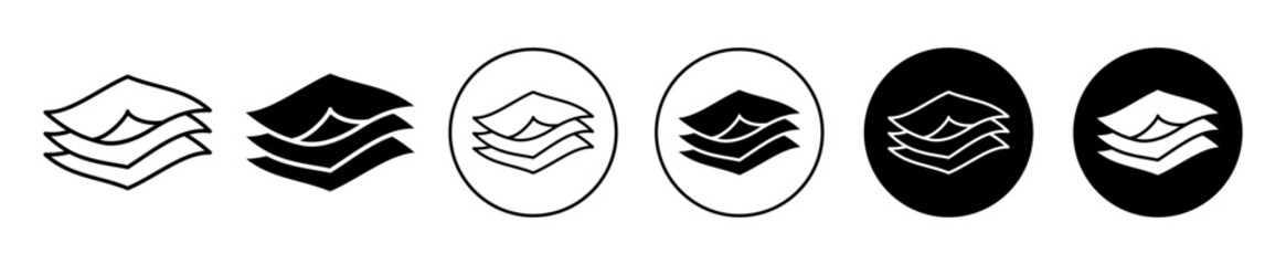 layer of fabric  vector icon set collection. layer of fabric  Outline flat Icon.