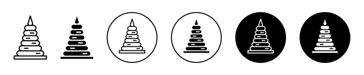 Pyramid Toy vector icon set collection. Pyramid Toy Outline flat Icon.
