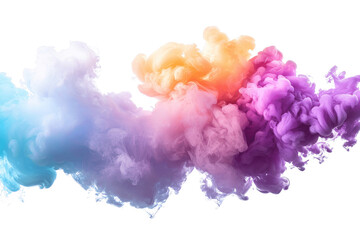 Colorful smoke explosion isolated on transparent background