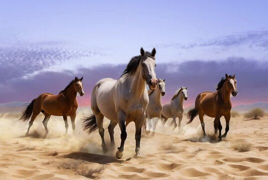 horses in the desert looping viadeo