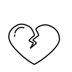 Illustration of a sketch of a heart with a broken heart