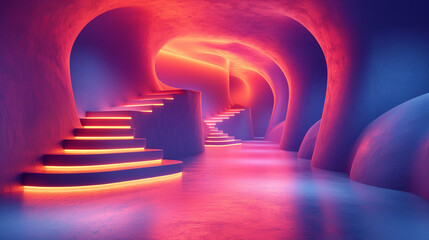 abstract colorful glowing wavy perspective with fractals and curves background 16:9 widescreen wallpapers