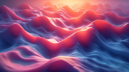 Obraz premium abstract colorful glowing wavy perspective with fractals and curves background 16:9 widescreen wallpapers