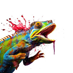 Obraz premium Beautiful chameleon isolated on white