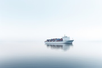 Fototapeta na wymiar Container Vessel Cruising on Open Sea