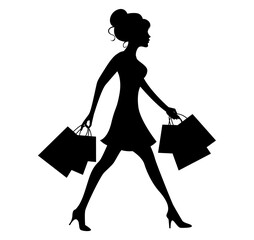 woman shopping silhouette