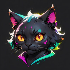 Feline character with a vibrant and edgy style