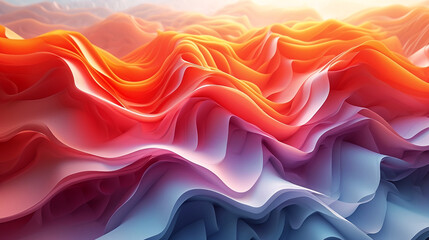 Obraz premium abstract colorful glowing wavy perspective with fractals and curves background 16:9 widescreen wallpapers