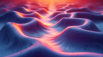 Obraz premium abstract colorful glowing wavy perspective with fractals and curves background 16:9 widescreen wallpapers