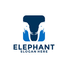 Elephant logo vector, Elephant Head logo design template