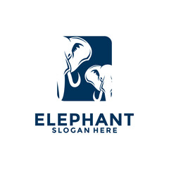 Elephant logo vector, Elephant Head logo design template