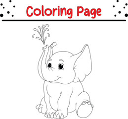Obraz na płótnie Canvas baby elephant coloring page for kids