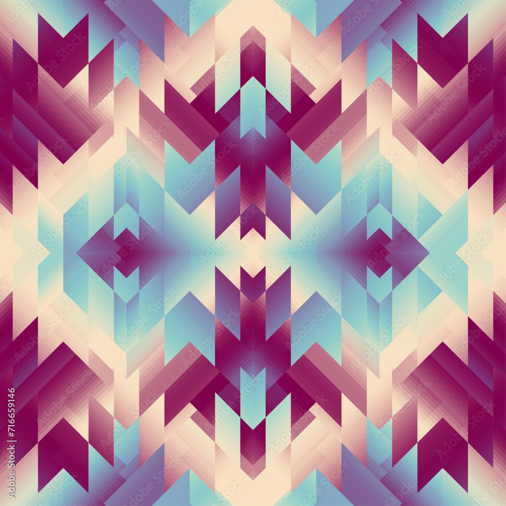 Poster colorful aztec fabric, wallpaper and home decor. abstract seamless tileable pattern. triangles aztec