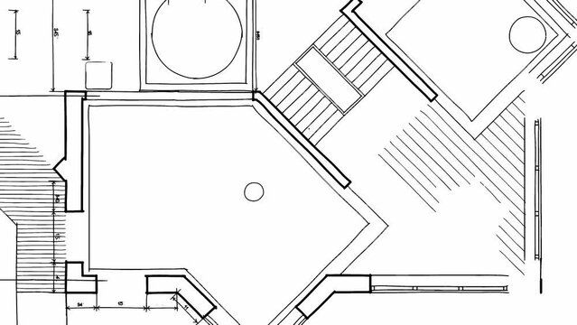 Architecture design: blueprint plan - vector illustration of a plan modern residential building / technology, industry, business concept illustration: real estate, building, construction, architecture
