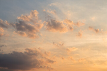 Naklejka na ściany i meble Blue sky background with tiny clouds. Nature cloud blue sky background.