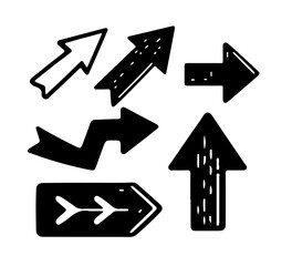 directional arrow hand drawn vector graphic asset