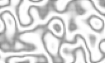 Monochrome gradient halftone style squares background. Vector illustration. Small squares. Abstract grunge dots on white background