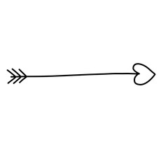 Arrow with heart, design element for Valentine's day and wedding