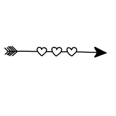 Arrow with heart, design element for Valentine's day and wedding