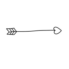 Arrow with heart, design element for Valentine's day and wedding
