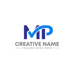 Letter MP technology logo with checkmark. tech logo idea.