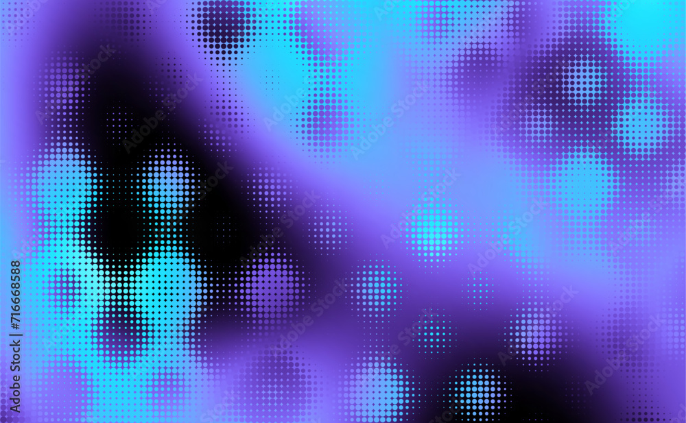 Poster Abstract defocused horizontal background with pop art halftone dots. Vector image.