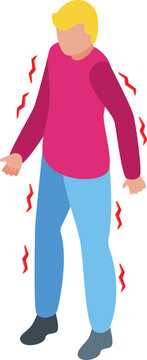 Convulsion all body icon isometric vector. First aid injury. Spasm figure