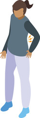 Obraz premium Back pain problem icon isometric vector. Health help. Medicine aid