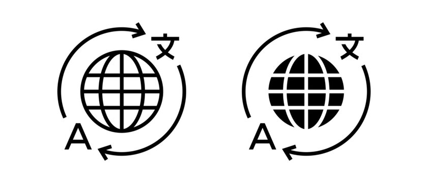 Translate icon vector set. Language symbol