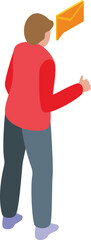 Fototapeta premium Send mail argument icon isometric vector. Work anger. Family conversation