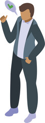 Office manager argument icon isometric vector. Anger work. Men conversation
