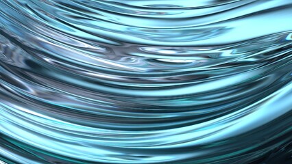 Blue Rippling Crystal Plate and Reflection Lush Fresh Elegant Modern 3D Rendering Abstract Background