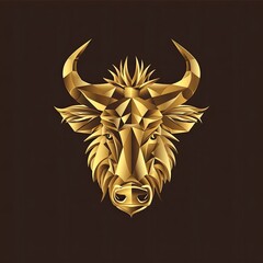 Boar Animal Logo Gold Metal