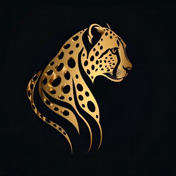 Cheetah Animal Design Gold Metal