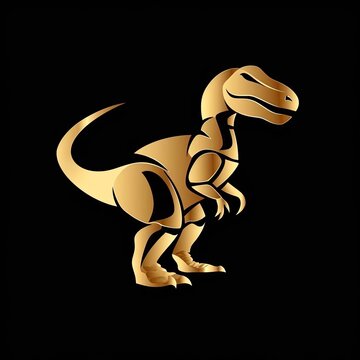 Dinosaur Animal Symbol Golden Metal