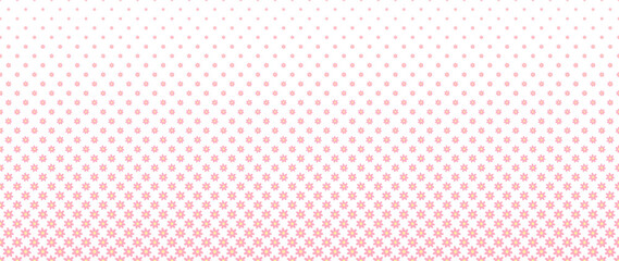 Blended  doodle pink flower on white for pattern and background, halftone effect. - obrazy, fototapety, plakaty