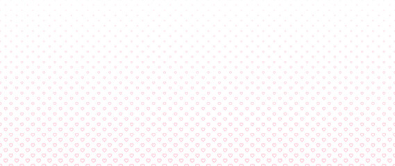 Blended pink heart on white for pattern and background, halftone effect.